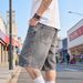Men's American Style Casual Workwear Denim Shorts Cargo with Relaxed Fit Straight Leg Summer_mkmklike.com