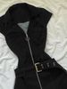 Spring And Summer New Spice Girl Retro Sleeveless Denim Dress Women's Niche Design Feeling Waist And Thin Slim Denim Skirt_mkmklike.com