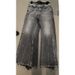 Vintage Washed Black-Gray Baggy Jeans – Men’s Distressed Flared Trousers, Oversized Denim With Cat Whiskers & Knee Rips, Streetwear Drop-Crotch Pants_mkmklike.com