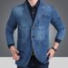 Men's Denim Suit, Men's Denim Xiaoxi Decoration, Plus Size Casual Suit Jacket_mkmklike.com