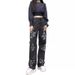 Women's Clothing supply printed slim simple jeans for women_mkmklike.com