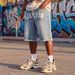 Hip Hop Y2K Men's Denim Shorts Exclusive Supply Hot Stamped Rhinestone Print Summer Thin Loose Five Point Pants_mkmklike.com