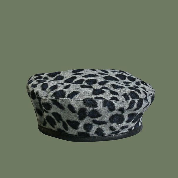 Hot Sale Women's New Wool Beret Ladies Winter Casual Fashion Leopard Hat Spring Autumn Female Windproof Keep Warm Solid Flat Cap_mkmklike.com