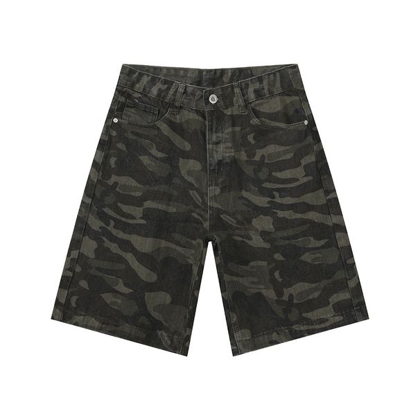 Men's Clothing | Distressed Washed Denim Shorts For Men, Summer Straight Leg, Five Point Pants, Retro Mid Length Pants_mkmklike.com