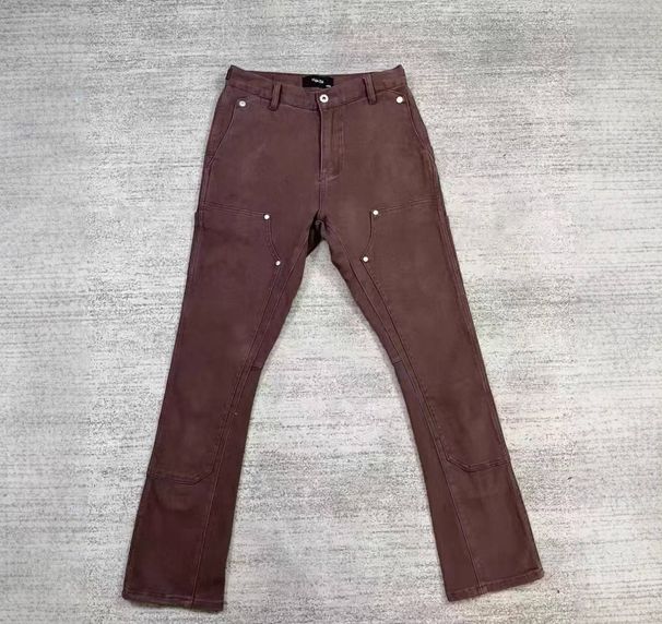 Cleanfit Stretch Flare Jeans For Women - Vintage Washed Denim Pants With Mid Rise & Zip Fly, Comfortable Straight Leg Trousers (Brown)_mkmklike.com