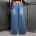 Women's Studded Jeans Style Retro Washed Casual Loose Straight Leg Pants Versatile_mkmklike.com