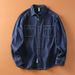 Denim Shirt For Men In Spring And Autumn, Retro Amis Style, Loose Denim Clothing_mkmklike.com