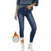Women's Clothing Front Button Pocket Simple Plus Velvet Skinny Pants_mkmklike.com