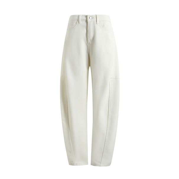 Women's Clothing Fashionable Pioneering Light Deconstruction Split Tangent Loose Curved Cocoon Jeans_mkmklike.com