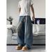 Men's High Waist Hip Hop Casual Jeans Loose Fit Denim Embroidery Street Fashion Direct Sales_mkmklike.com