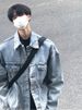 American Retro Blue Denim Jacket Men's High Street Lapel Shirt Jacket Spring And Autumn Oversize Loose Top_mkmklike.com