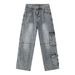 EF JEANS | 2023 New American Retro Street Niche Trendy Big Pocket Design Loose Tooling Jeans_mkmklike.com