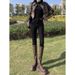 ELLE Black Skinny Jeans For Women, Autumn And Winter New High-Waisted Slim Fit Petite Stretchy Ankle-Length Pencil Pants_mkmklike.com