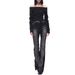 Slim-Fit Black Flared Jeans For Women - Vintage Stretch Denim Pants With High Waist & Retro Wash, Trendy Bootcut Style_mkmklike.com