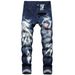 Men's Stretch Printed Jeans With 3D Patterns - Slim Fit Denim Pants For Streetwear & Casual Style_mkmklike.com