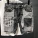 Men's Clothing Summer New Gray And Black Stitching Denim Shorts Trendy Straight Loose Five Point Pants Horse Pants_mkmklike.com