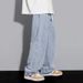 Men's American Wide-leg Loose Straight Casual Trousers Street Hip-hop Baggy Jeans Black Grey Blue Streetwear Men_mkmklike.com