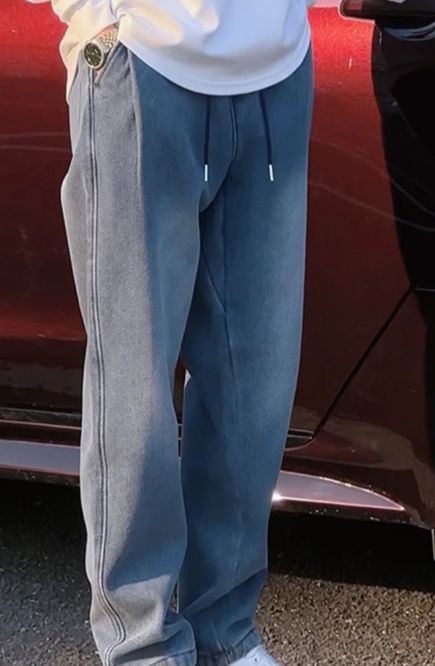 Men's Clothing New Spring Star Pattern Jeans Casual Men's Loose Versatile Large Size Elastic Waist Straight Pants_mkmklike.com