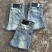 Vintage Blue Washed Denim Jeans With Faded Lightning Stripe & Flared Hem For Cleanfit Style Fashion Trends_mkmklike.com