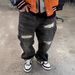 Underground Riot Jeans – Distressed Black Denim With Razor Slashes & DIY Patches (M-3XL, Charcoal Wash)_mkmklike.com
