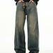 Vintage American Style Flared Jeans For Men And Women New Design Sense Distressed Loose Wide-Leg Straight Pants 2024_mkmklike.com