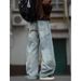 "Men's Distressed Patchwork Jeans – Vintage Washed With Asymmetrical Cut | Retro Loose Fit For Urban Streetwear"_mkmklike.com