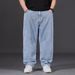 Men's Casual Loose Straight Leg Jeans Dirt Resistant Wear Resistant Suitable For Working In Jeans For Middle Aged And Young Men Short And Stout Men_mkmklike.com