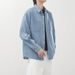 Retro Solid Color Pocket Long-sleeved Denim Shirt Men's And Women's Loose Tooling Cardigan_mkmklike.com