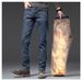 Men's Clothing High End Winter Thickened Fleece Jeans Straight Loose Casual Men's Pants Super Thick Warm Pants Eldest Son Autumn And Winter Style_mkmklike.com