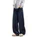 Men's Clothing Men's Trendy Wide Leg Trousers American Retro Design Curved Blade Jeans Large Pockets Loose Fit_mkmklike.com