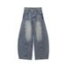 American-style Wide-leg Curved Jeans Men, Spring And Autumn Trendy Brand Long Pants, Straight-leg, Large Size, Loose_mkmklike.com