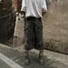 Men's Retro Heavyweight Camouflage Cargo Capri Pants Summer/Autumn Large Pocket Frayed Edge Shorts Trend_mkmklike.com