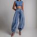 Women's High-Waisted Zip-Ankle Jeans – Retro Loose Fit Denim Pants With Adjustable Cuffs, Streetwear Staple (Blue)_mkmklike.com