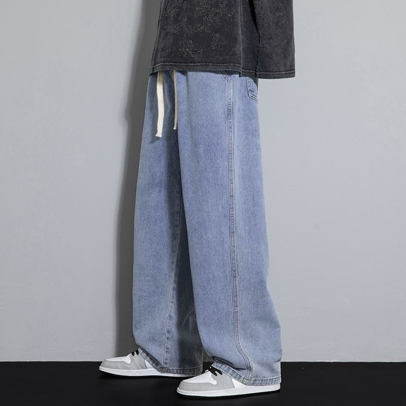 Men's Clothing Spring And Summer Straight Jeans Loose Wide Leg Pants Boys' Trendy Handsome Trousers_mkmklike.com