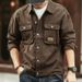 Northfold American Retro Denim Jacket For Men, Autumn Winter Brand, Heavy Washed Turn-down Collar Jacket, Trendy And Cool French_mkmklike.com