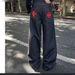 Men's Clothing Flared Jeans Trendy Hip Hop Wide Leg Floor Length Trousers Mid Waist Cotton Black Light Blue_mkmklike.com