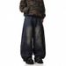 Men's Clothing All Match Hip Hot Retro Washed Deconstructed Scimitar Jeans For Men And Women Loose Straight Casual Wide Leg Jeans_mkmklike.com