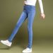 Women's Clothing High-Waisted Plus Size Slim Fit Jeans Fleece Lined Elastic Waist Korean Style Pencil Pants For Autumn_mkmklike.com