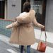 Women's Clothing new winter cotton padded coat, medium length, large fur collar, velvet lining, overcoat, cotton padded coat, trendy for women_mkmklike.com