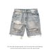 Men's Clothing Men's Distressed Denim Shorts - Korean Style 5-Inch Casual Summer Shorts With Ripped Details & Relaxed Fit (S-3XL, Black/Blue)_mkmklike.com
