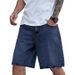 Men's Clothing New Lightweight High-Waisted Slimming Men's Jeans Simple Stylish Loose Straight Leg Five Point Pants Summer Collection_mkmklike.com