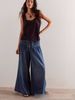 Women's Pleated Mid-Rise Wide-Leg Jeans – Tied Waist Relaxed Fit, Casual Streetwear, Cotton-Polyester Blend, S/M/L/XL/2XL/3XL_mkmklike.com