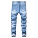 Men's Clothing Men's Ripped Hole Straight Slim Non Stretch Jeans Multi Tattered Men's North Trousers_mkmklike.com