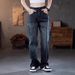 Men's Heavyweight Straight Leg Jeans Classic American Fit Casual Denim Pants Relaxed Versatile Streetwear Everyday Essential_mkmklike.com