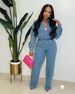 Women's Fashion New Long-sleeved Trousers Denim Women's Two-piece Set_mkmklike.com
