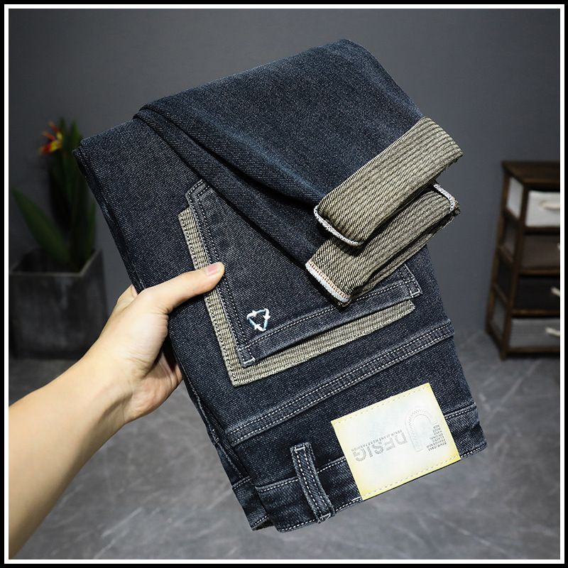 Men's Clothing Summer Men's Jeans Soft Thin Elastic Straight Leg Slightly Loose Denim Trousers Versatile Slim Pants_mkmklike.com
