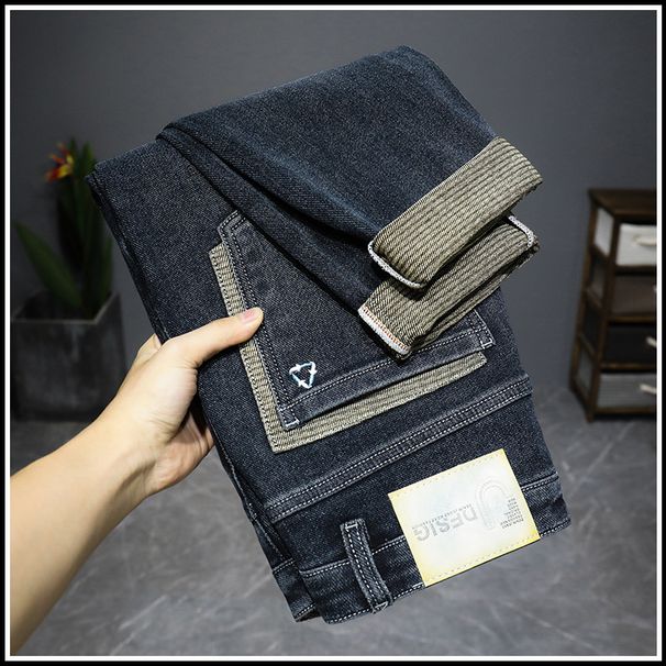 Men's Clothing Summer Men's Jeans Soft Thin Elastic Straight Leg Slightly Loose Denim Trousers Versatile Slim Pants_mkmklike.com