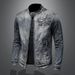 Men's Clothing Denim Jacket Casual Retro Large Size Stand Collar Zipper Jacket Cycling Motorcycle Wear_mkmklike.com