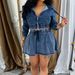 Women's Clothing Denim Skirt Suit Washed Denim Jacket Sexy Short Skirt Spring Autumn Summer_mkmklike.com