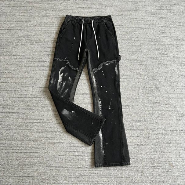 Men's Clothing Men's Autumn Fashion Slim Fit Stretch Jeans With Print - Street Style Mid-Rise Skinny Pants_mkmklike.com